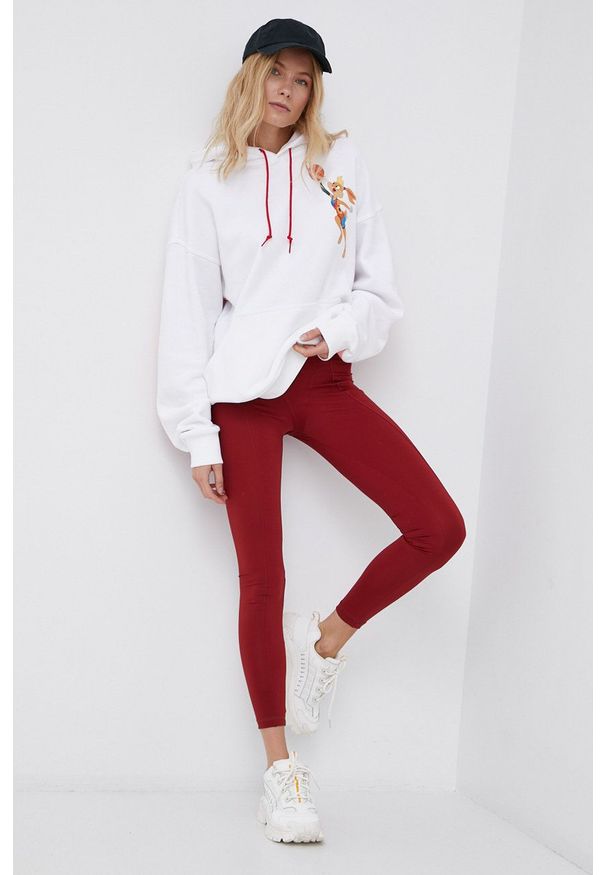 Reebok Classic - Legginsy. Stan: podwyższony. Kolor: czerwony. Materiał: dzianina. Wzór: gładki