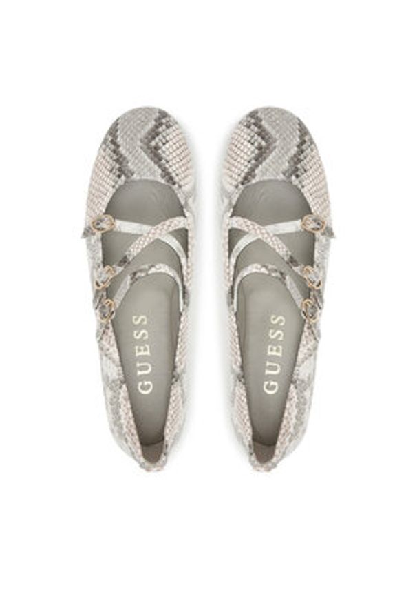 Guess Baleriny FLTKAL PEL02 Szary. Kolor: szary. Materiał: skóra