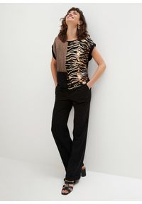 bonprix - Shirt w optyce patchworkowego. Kolor: czarny. Wzór: nadruk, aplikacja. Styl: elegancki #3