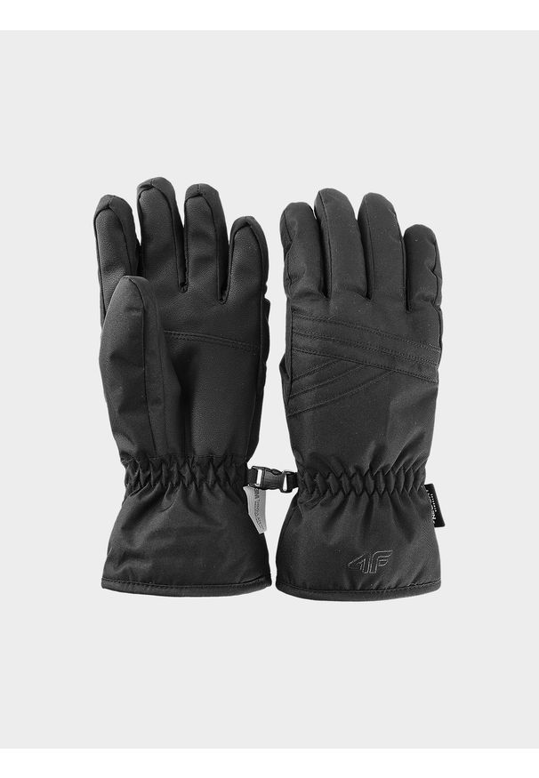 4f - 4F Rękawice narciarskie Thinsulate damskie - czarne S. Kolor: czarny. Materiał: tkanina, dzianina, syntetyk, materiał. Technologia: Thinsulate. Sezon: zima. Sport: narciarstwo