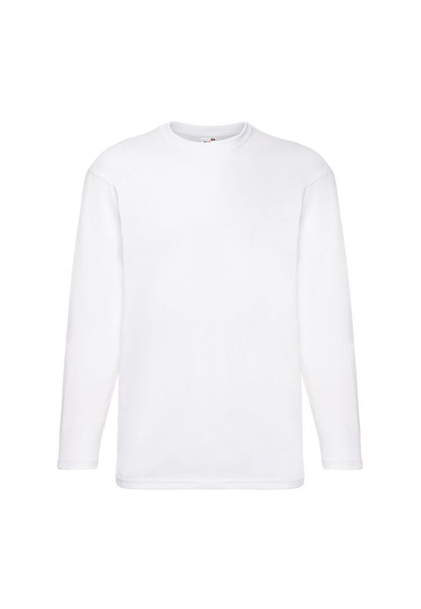 FRUIT OF THE LOOM - Koszulka Z Długim Rękawem Dla Dorosłych Unisex Valueweight. Kolor: biały. Długość rękawa: długi rękaw. Długość: długie. Sport: turystyka piesza