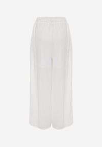 Renee - Białe Wiskozowe Spodnie Szerokie High Waist Rissalene. Okazja: do pracy, na spotkanie biznesowe. Stan: podwyższony. Kolor: biały. Materiał: wiskoza. Styl: biznesowy, elegancki #3