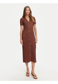 TwinSet - TWINSET Sukienka dzianinowa 251TT3190 Brązowy Slim Fit. Kolor: brązowy. Materiał: wiskoza #1
