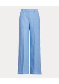 Ralph Lauren - RALPH LAUREN - Niebieskie lniane spodnie. Kolor: biały. Materiał: len #2