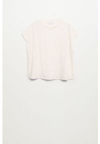 mango - Mango - T-shirt bawełniany Spcharo. Kolor: biały. Materiał: bawełna. Wzór: gładki #5