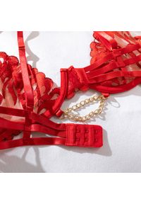 Intica - Komplet bielizny koronkowej z wycięciami Lone. Kolor: czerwony. Materiał: koronka. Wzór: koronka #8