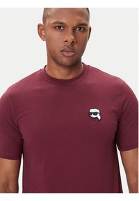 Karl Lagerfeld - KARL LAGERFELD T-Shirt 755710 554224 Fioletowy Regular Fit. Typ kołnierza: dekolt w karo. Kolor: fioletowy. Materiał: bawełna