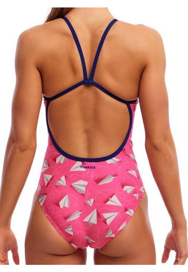 Strój do pływania FUNKITA Paper Pink - Single Strap. Kolor: różowy