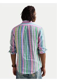 Polo Ralph Lauren Koszula 710968973001 Kolorowy Custom Fit. Typ kołnierza: polo. Materiał: len. Wzór: kolorowy #3