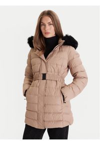 Geox Płaszcz zimowy Catria W5626G T3152 F5228 Beżowy Slim Fit. Kolor: beżowy. Materiał: syntetyk. Sezon: zima