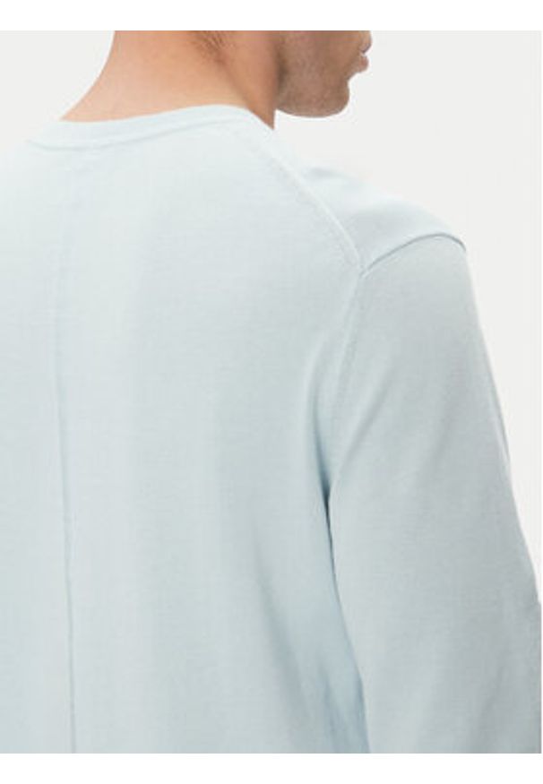 Calvin Klein Sweter LV040BM343 Niebieski Regular Fit. Kolor: niebieski. Materiał: bawełna