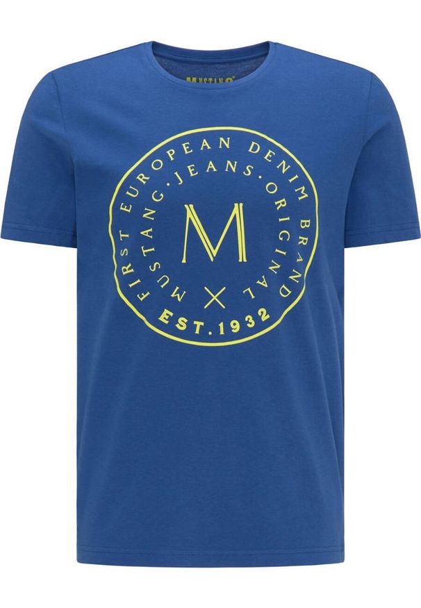 Mustang - T-SHIRT MĘSKI MUSTANG Alex C Print LIMOGES 1009020 5235. Wzór: nadruk