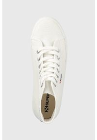 Superga trampki damskie kolor biały. Nosek buta: okrągły. Zapięcie: sznurówki. Kolor: biały. Materiał: guma. Obcas: na platformie #2