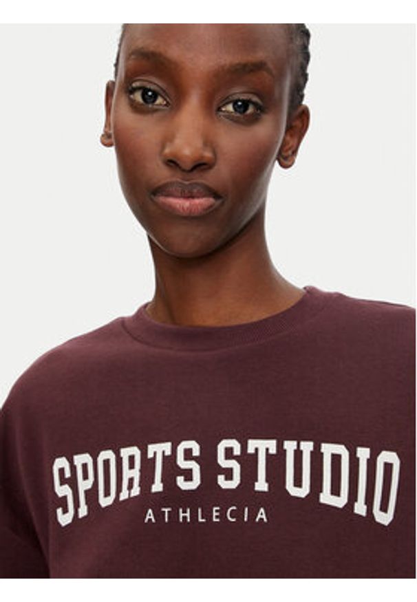 Athlecia Bluza Giannis W Crew Neck EA243363 Bordowy Regular Fit. Kolor: czerwony. Materiał: syntetyk