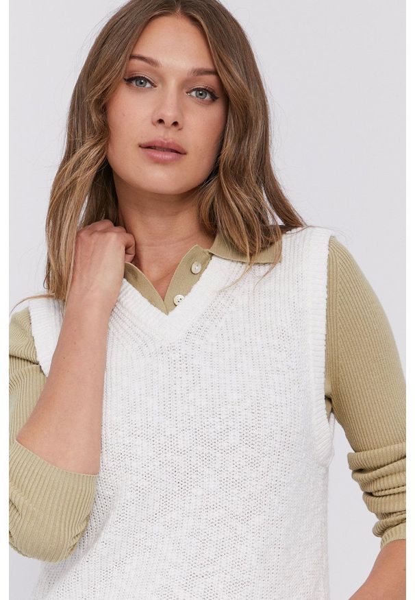 Samsoe & Samsoe - Samsoe Samsoe - Sweter. Okazja: na co dzień. Kolor: biały. Styl: casual
