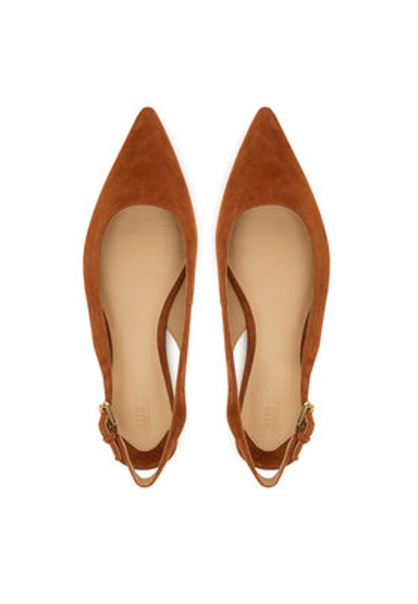 Lauren Ralph Lauren - LAUREN RALPH LAUREN Baleriny 802967746002 Brązowy. Kolor: brązowy. Materiał: skóra, zamsz