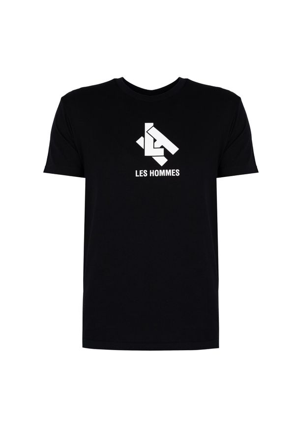 Les Hommes T-Shirt "New Logo" | LBT1009700P | Mężczyzna | Czarny. Kolor: czarny. Materiał: bawełna. Wzór: nadruk. Styl: elegancki, klasyczny