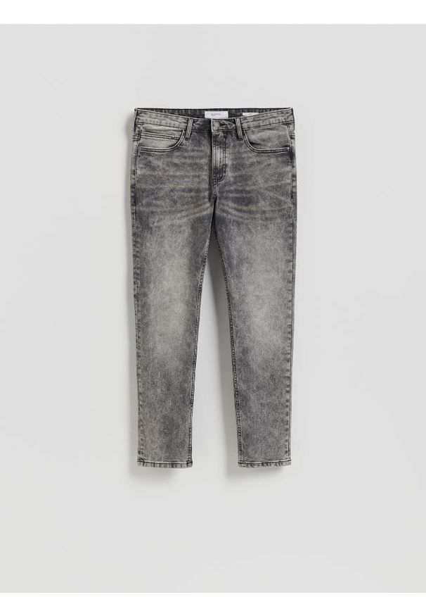 Reserved - Jeansy slim z efektem sprania - jasnoszary. Kolor: szary