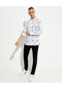 Versace Jeans Couture - VERSACE JEANS COUTURE - Biała koszula z nadrukiem. Kolor: biały. Materiał: bawełna. Długość rękawa: długi rękaw. Długość: długie. Wzór: nadruk. Styl: klasyczny #4