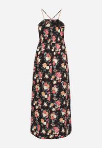 Born2be - Czarna Sukienka z Wiskozą o Rozkloszowanym Kroju w Kwiaty Nalorene. Okazja: na co dzień. Typ kołnierza: dekolt kwadratowy. Kolor: czarny. Materiał: wiskoza. Długość rękawa: na ramiączkach. Wzór: kwiaty. Typ sukienki: rozkloszowane. Styl: casual, elegancki #2