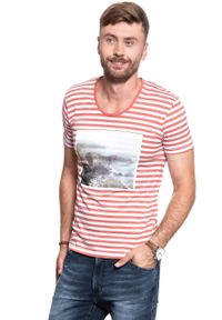 Jack & Jones - JACK & JONES T SHIRT BENNY TEE 12066251. Wzór: paski, nadruk #4