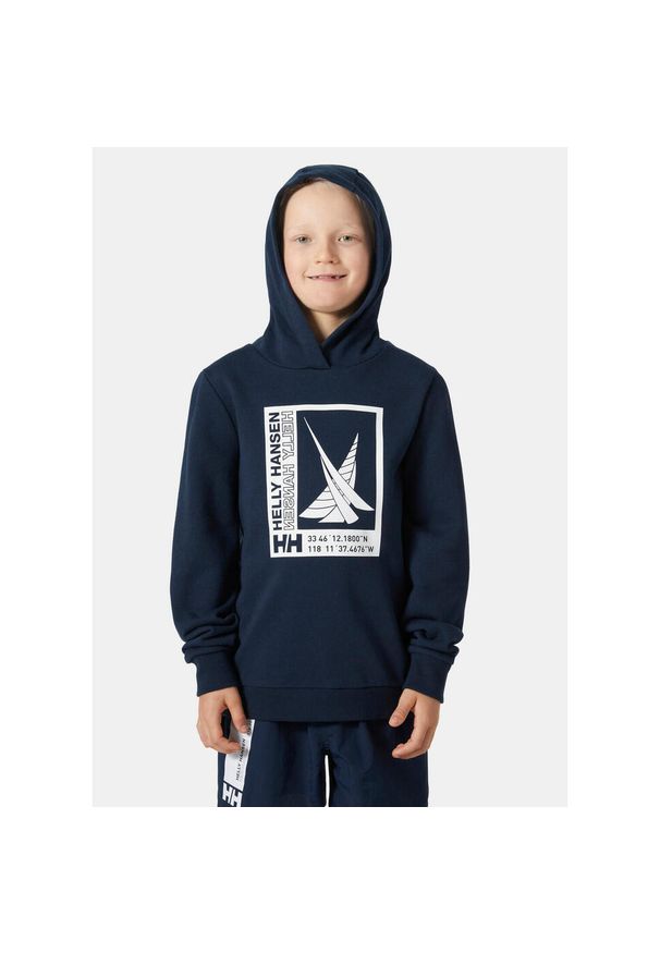 Bluza z kapturem dla dzieci Helly Hansen Port. Typ kołnierza: kaptur. Kolor: niebieski. Wzór: aplikacja