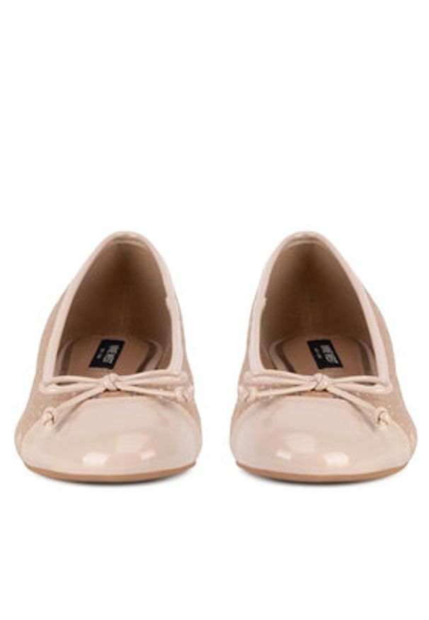 Nine West Baleriny WFA2993-1 Beżowy. Kolor: beżowy. Materiał: materiał