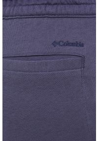 columbia - Columbia spodnie dresowe damskie kolor granatowy gładkie. Kolor: niebieski. Materiał: dresówka. Wzór: gładki #4
