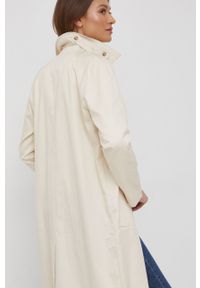 Calvin Klein płaszcz damski kolor beżowy przejściowy. Okazja: na co dzień. Kolor: beżowy. Materiał: tkanina, jedwab, materiał, lyocell. Wzór: gładki. Styl: casual #3