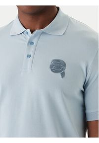 Karl Lagerfeld - KARL LAGERFELD Polo 745022 561235 Błękitny Regular Fit. Typ kołnierza: polo. Kolor: niebieski. Materiał: bawełna #4