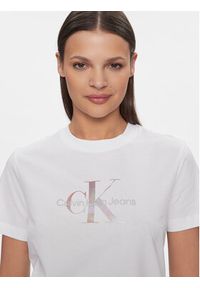 Calvin Klein Jeans T-Shirt Diffused Monologo J20J223264 Biały Regular Fit. Kolor: biały. Materiał: bawełna #3