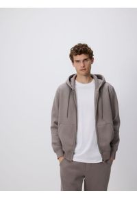 Reserved - Bluza z kapturem - szary. Typ kołnierza: kaptur. Kolor: szary. Materiał: dzianina, bawełna #1