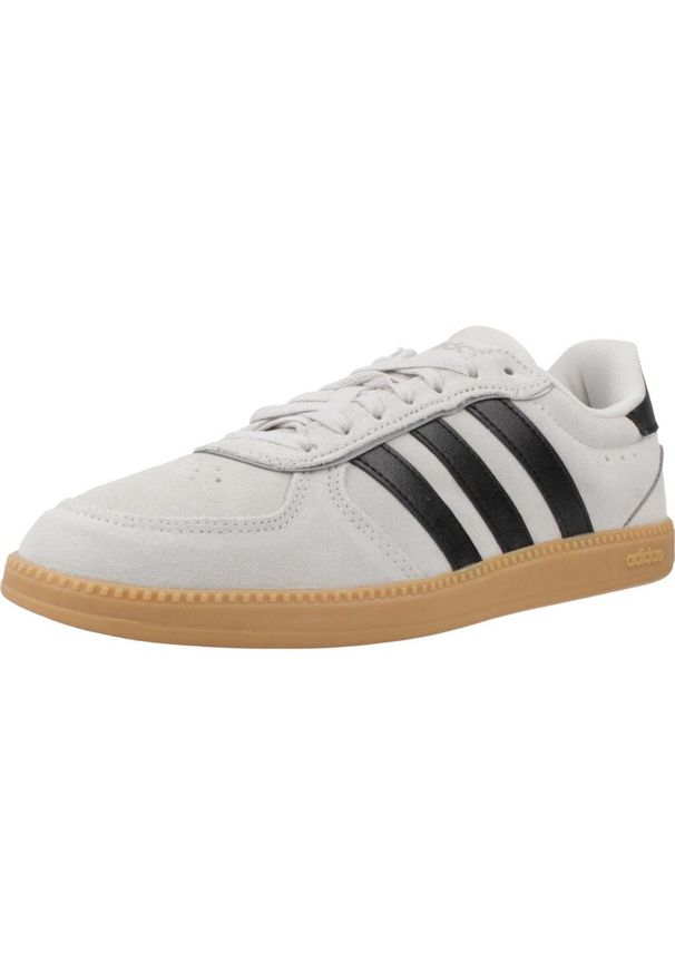 Adidas - Kapcie ADIDAS BREAKNET SLEEK Szary. Kolor: szary. Materiał: syntetyk, tkanina, skóra. Styl: sportowy
