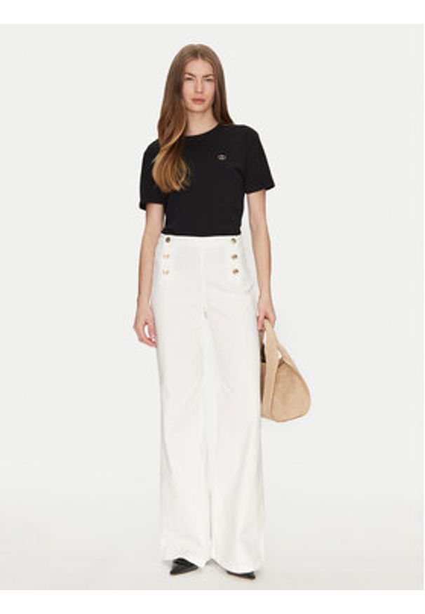 TwinSet - TWINSET T-Shirt 251TP2074 Czarny Regular Fit. Kolor: czarny. Materiał: bawełna