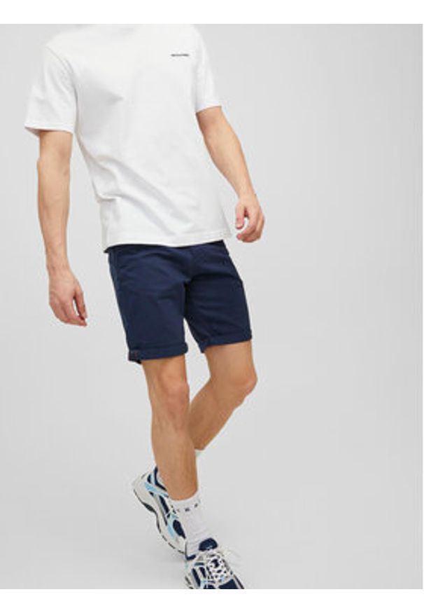 Jack & Jones - Jack&Jones Szorty materiałowe Bowie 12165604 Granatowy Regular Fit. Kolor: niebieski. Materiał: bawełna, materiał
