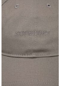Superdry czapka z daszkiem bawełniana kolor szary z aplikacją. Kolor: szary. Materiał: bawełna. Wzór: aplikacja #4