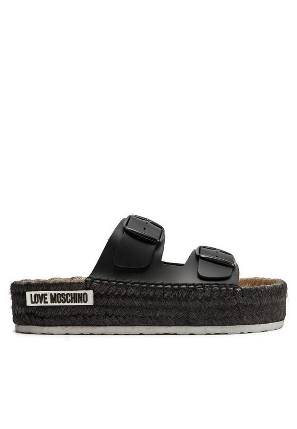 Love Moschino - LOVE MOSCHINO Espadryle JA28233G0IIAX000 Czarny. Kolor: czarny. Materiał: skóra