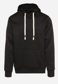 Born2be - Czarna Bluza z Bawełną Kapturem i Kieszenią Typu Kangurek Norrise. Okazja: na co dzień. Kolor: czarny. Materiał: bawełna. Styl: casual, elegancki