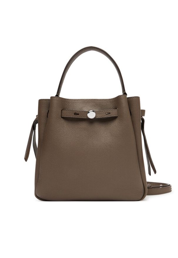 Tory Burch Torebka Romy Bucket Bag 166982 Brązowy. Kolor: brązowy. Materiał: skórzane