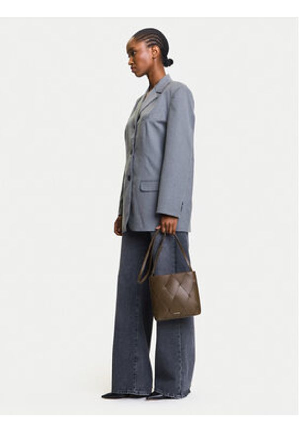 Calvin Klein Torebka Ck Woven Square Crossbody K60K612991 Brązowy. Kolor: brązowy. Materiał: skórzane