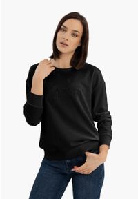 Volcano - Bluza z napisem B-GLOW. Kolor: czarny. Materiał: skóra, bawełna, materiał. Wzór: napisy. Styl: klasyczny #1