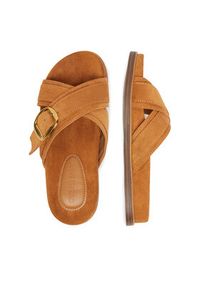 Guess Jeans Klapki CEO-HY1001-6 Brązowy. Kolor: brązowy. Materiał: materiał #5