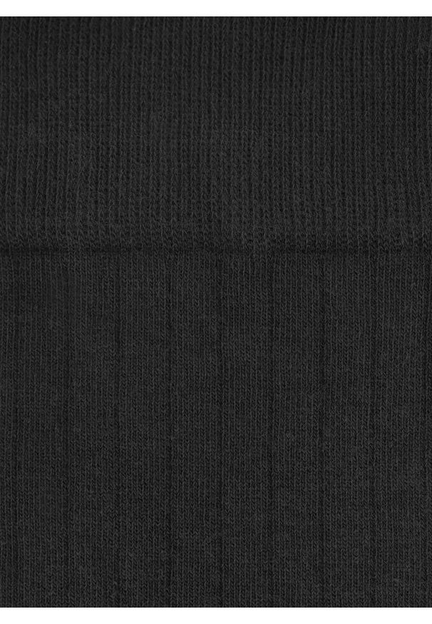 Pako Lorente - PAKO LORENTE - Gładkie czarne skarpety w prążek. Kolor: czarny, niebieski. Wzór: gładki, prążki