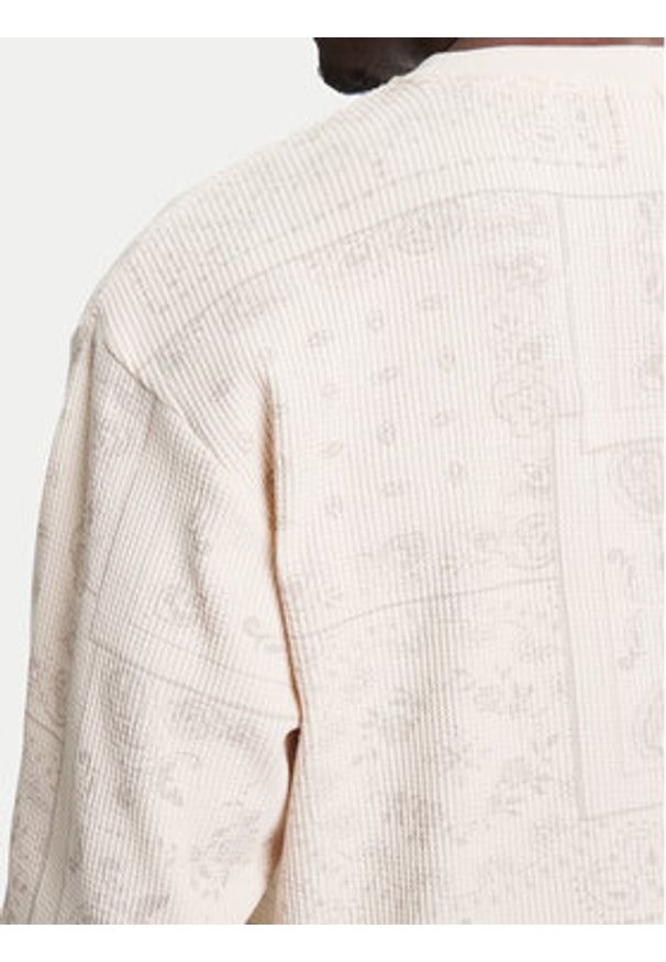 Karl Kani Bluza Signature Paisley Waffle PD00005328 Beżowy Regular Fit. Kolor: beżowy. Materiał: bawełna. Wzór: paisley