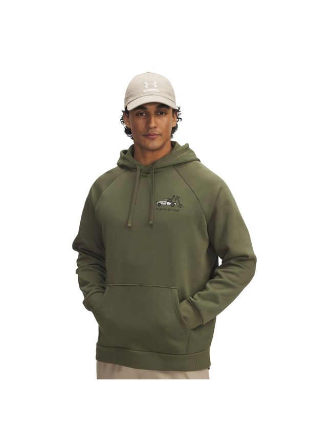 Bluza z kapturem Under Armour Rival HBR Logo. Typ kołnierza: kaptur. Kolor: zielony. Sport: fitness