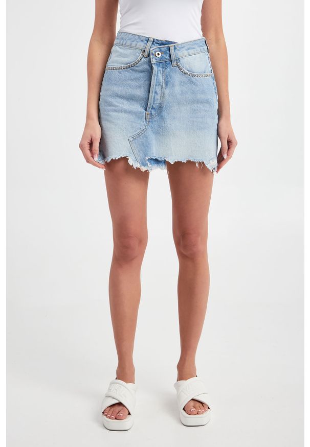 Liu Jo - Spódnica jeansowa LIU JO. Materiał: jeans. Wzór: aplikacja