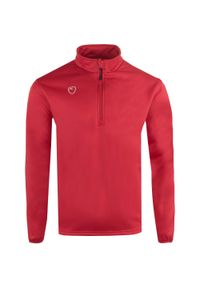 NEW LAYER - Męska bluza 1/4 zip w kolorze szkarłatnym XL. Kolor: czerwony. Materiał: poliester. Długość: długie