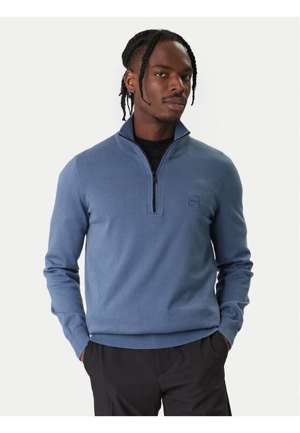 BOSS Sweter Kanobix 50527585 Niebieski Regular Fit. Kolor: niebieski. Materiał: bawełna