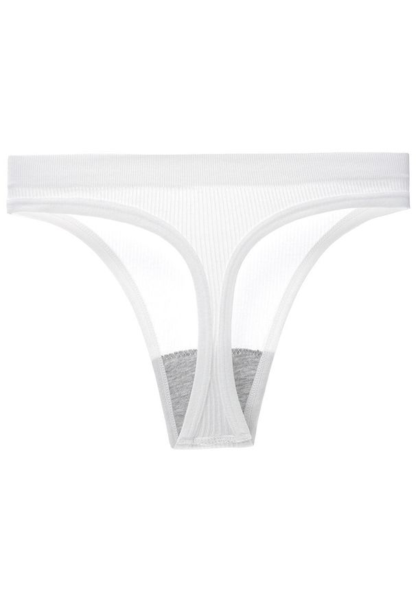Intica - Stringi niewidoczne pod ubraniem z elastycznego materiału Nubia. Kolor: biały. Materiał: materiał