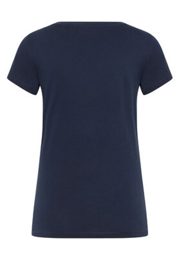 Mustang T-Shirt Beverly 1016517 Granatowy Slim Fit. Kolor: niebieski. Materiał: bawełna